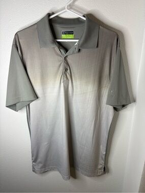 PGA Tour Men’s Ombre Grey Polo Shirt - L